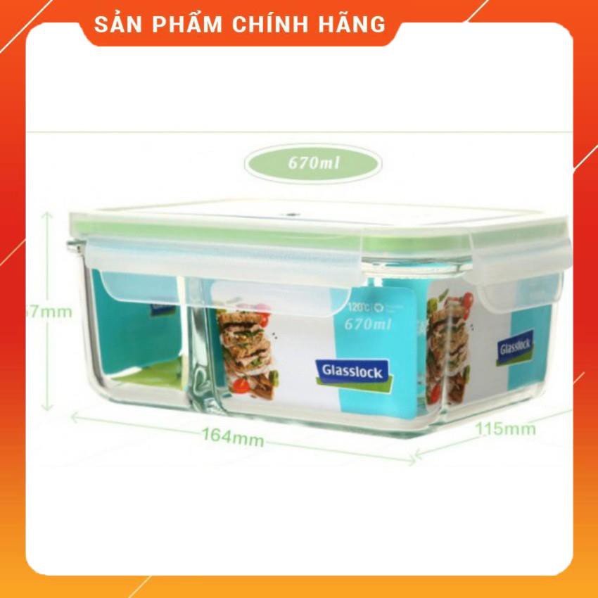 Hộp đựng thủy tinh chia ngăn GLASSLOCK 670ml MCRK067