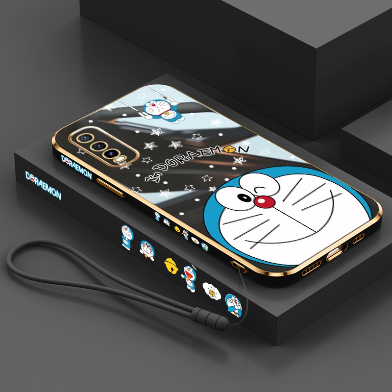 Ốp Điện Thoại Viền Vuông In Hình Doraemon Cho Samsung A13 A23 A33 A53 A73 5G A54 A34 5G