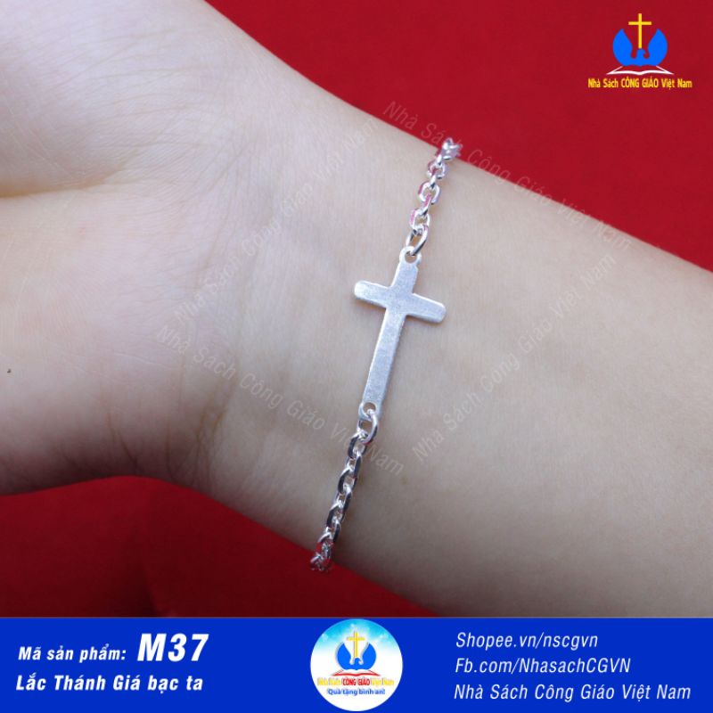 Lắc Thánh Giá bạc ta M37 - Quà tặng Công Giáo