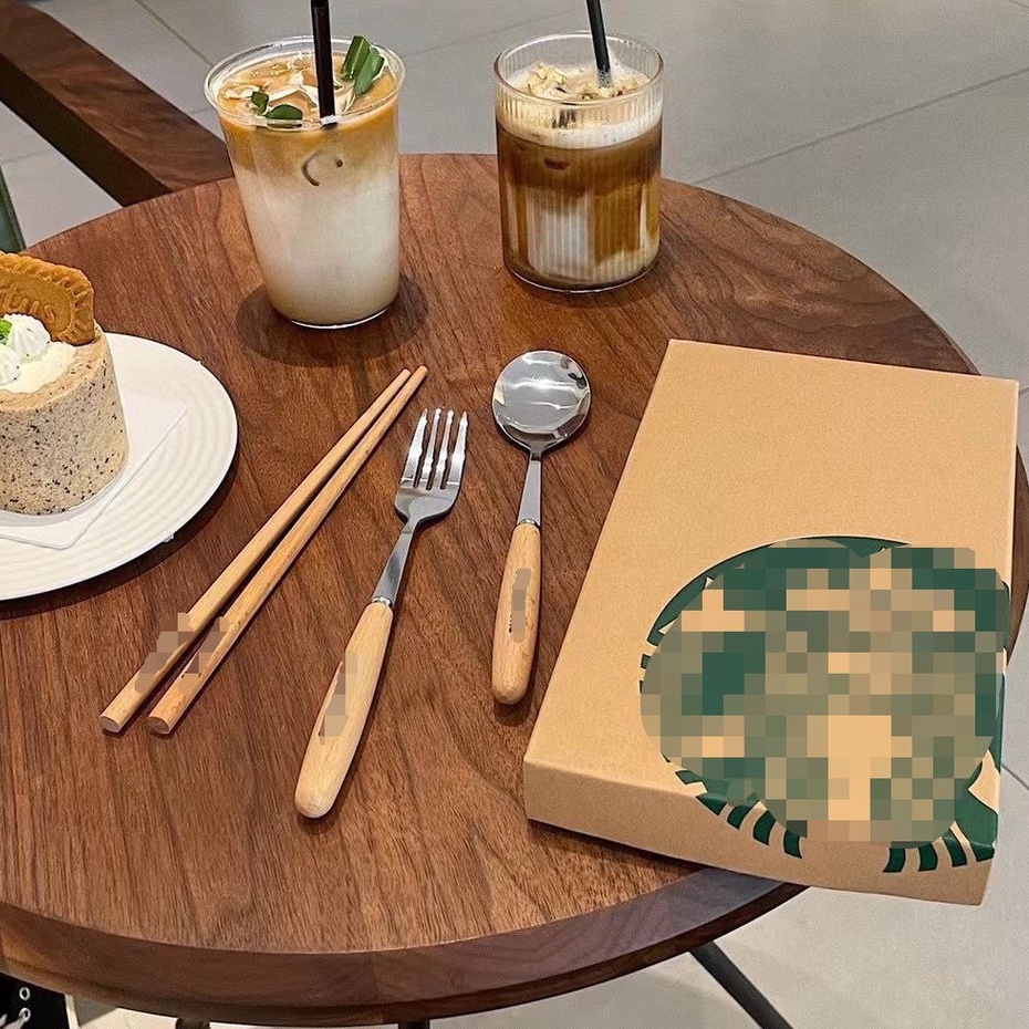 [Sét 3 chiếc] đũa dĩa thìa ăn cho trẻ em, người lớn, chất liệu inox cán gỗ sang xịn, trang trí bàn ăn thêm đẹp mắt