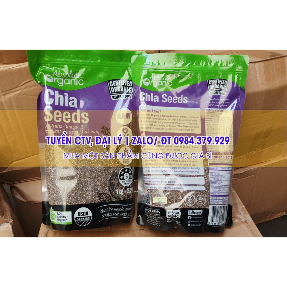  Hạt Chia Úc Absolute Organic Gói 1Kg