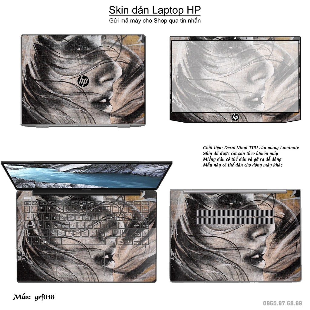 Skin dán Laptop HP in hình nghệ thuật graffiti (inbox mã máy cho Shop)