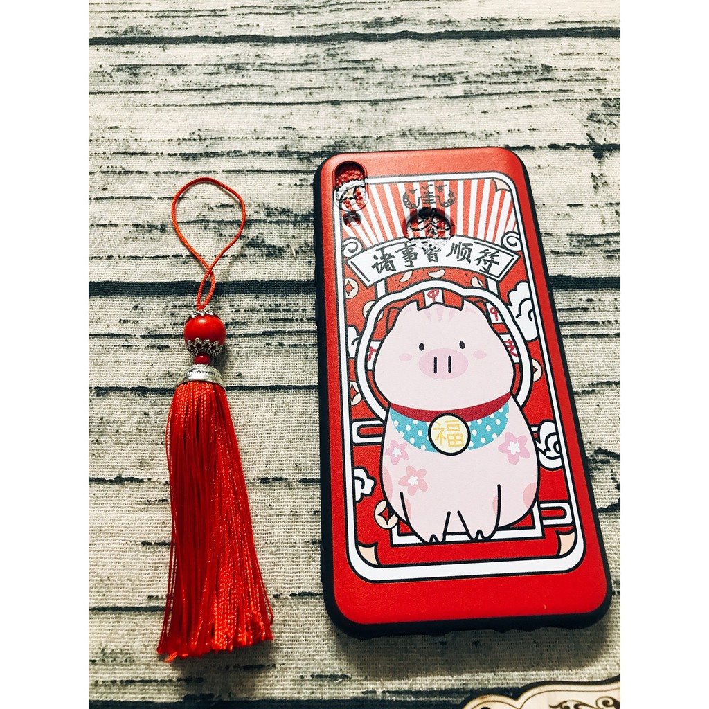 [Freeship toàn quốc từ 50k] ỐP TẾT HUAWEI Y9 2019 ỐP LƯNG DẺO HÌNH CHÚ HEO KÈM LỤC LẠC