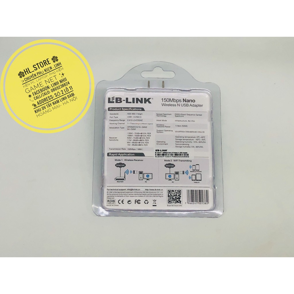 { Siêu giảm giá } Usb Thu WiFi Lblink Wn151 nano- 150Mbps Chính Hãng 4.6 | BigBuy360 - bigbuy360.vn