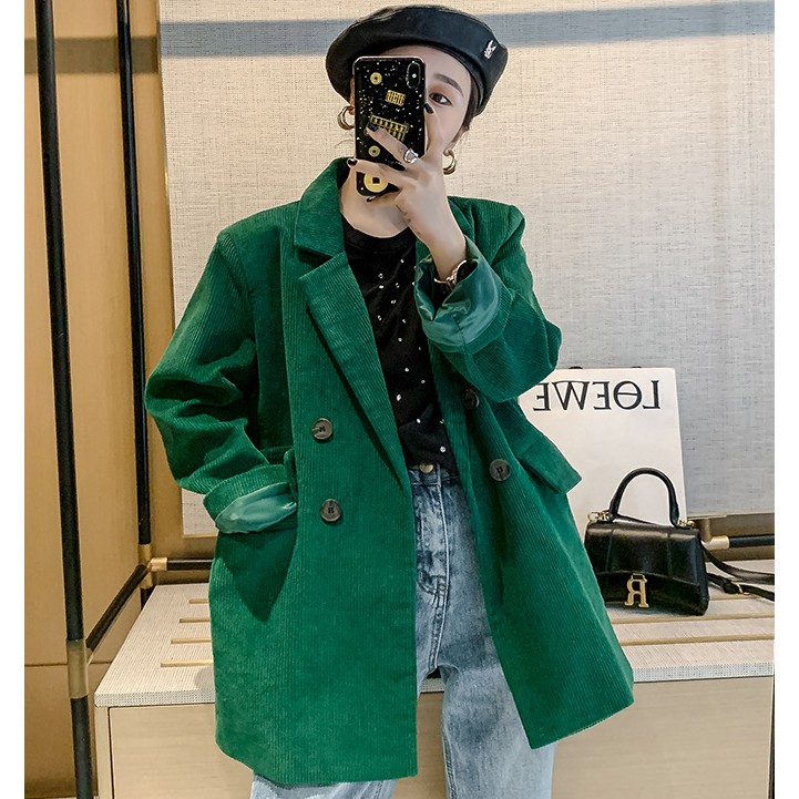Ảnh thật 4 hình cuối-HC281.Áo blazer nhung thu đông phong cách Hàn Quốc