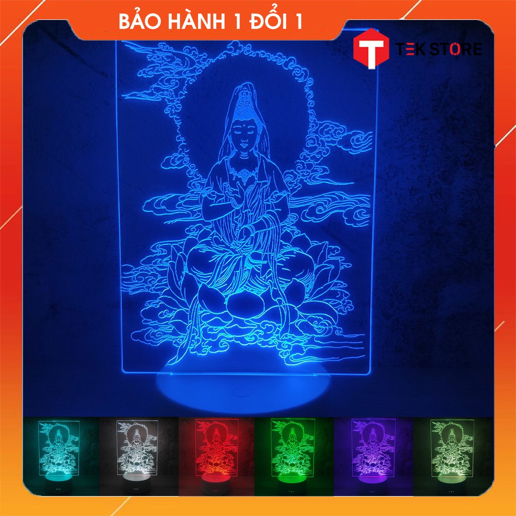 3D Quan Thế Âm Bồ Tát (3 Màu - 7 Màu - 16 Màu Kèm Điều Khiển)