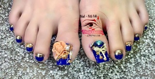 Hoa Bột Nail -set 2 bông Hoa Hồng Đá