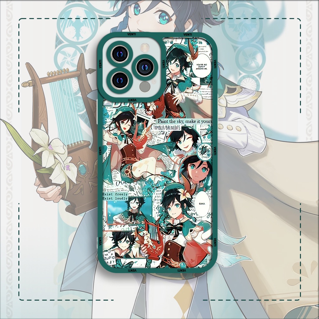 Ốp lưng iphone cạnh vuông JM CASE Genshin Impact nhân vật game Venti 6/6pl/6s/6spl/7/7pl/8/8pl/x/xs/11/12/13/pro/max
