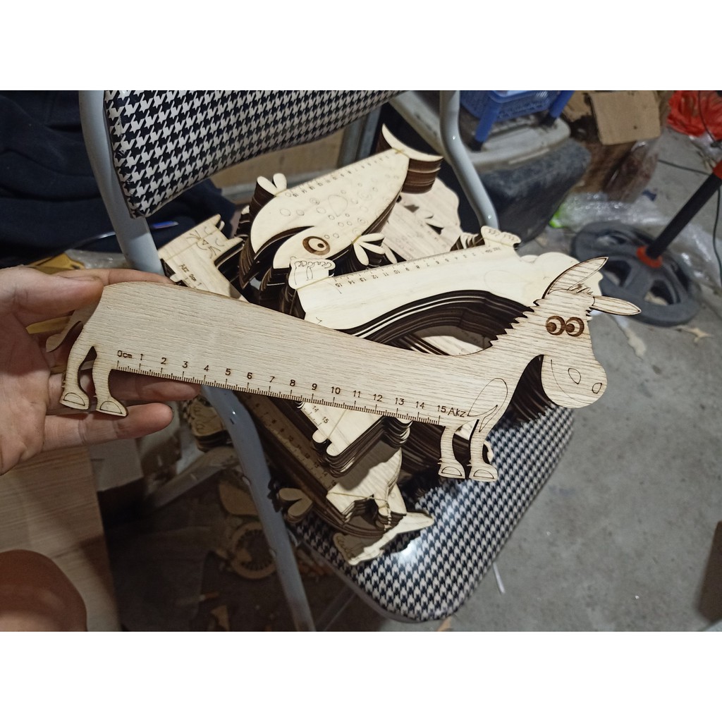 Thước kẻ gỗ cute hình các con vật dễ thương