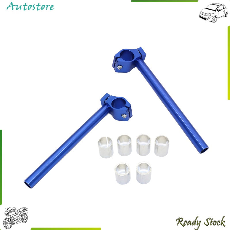 【Autostore】 CNC Motorbike Handlebars Adjustable Clip On Fork Cafe Racer 25,29,30mm Blue