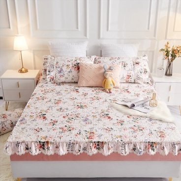 Set ga gối chần bông bo chun hoạ tiết hoa nhí hàn quốc dáng ngắn Baby Dreams