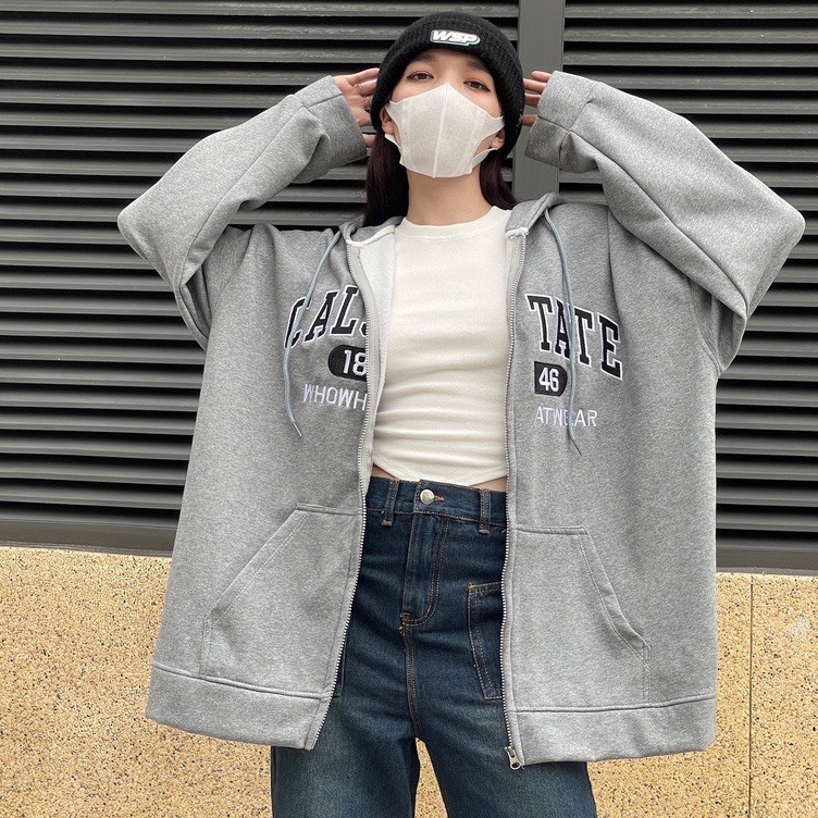 Áo Hoodie Zip CALSTATE Unisex, Áo Khoác Nỉ Bông Nam Nữ Phong Cách Hàn Quốc Ảnh Thật Có Sẵn Hàng
