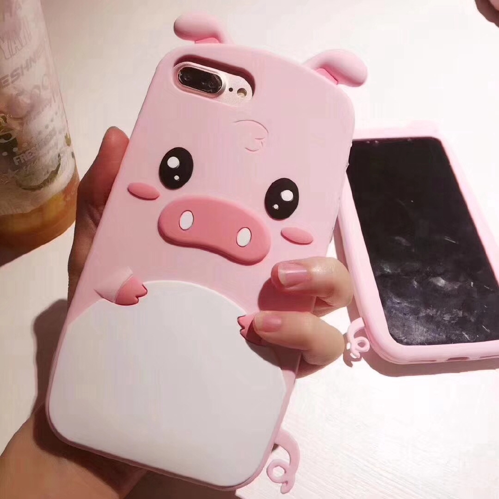 Ốp điện thoại mềm in hình chú lợn 3D cho Xiaomi Redmi Note 8 7 6 5