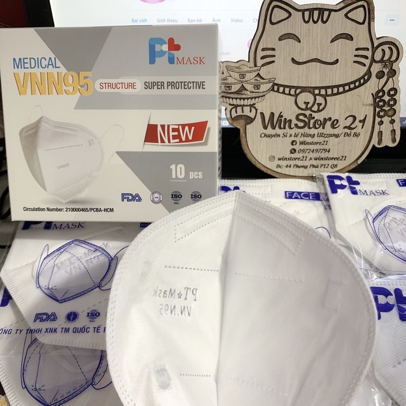 < VNN95 Pro > Khẩu Trang Y Tế Kháng Khuẩn 5  Lớp VNN95 Pro Cao Cấp Phương Tuyến < có lớp bông >.