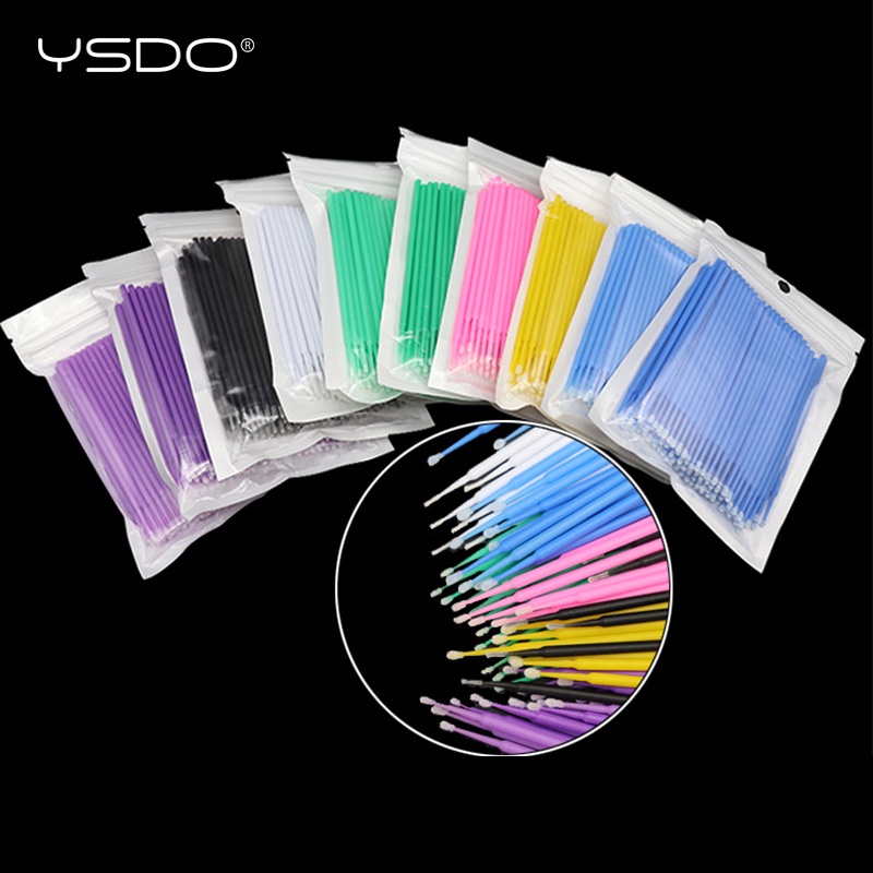 Set 100 Tăm Bông Nối Mi Dùng Một Lần Tay Cầm Dài Tiện Lợi