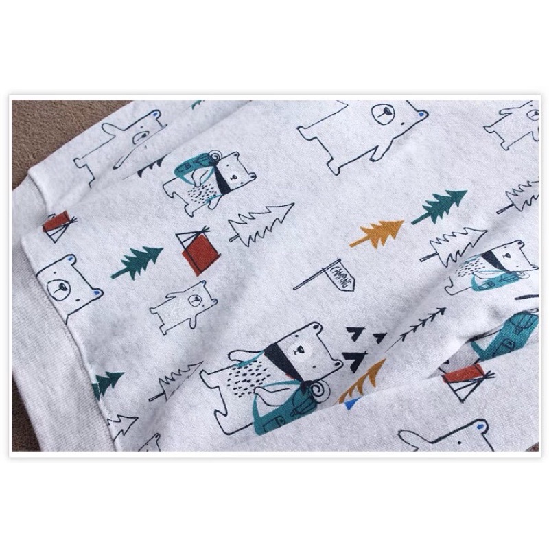 Áo thun dài tay bé trai HM 1-10 tuổi   Áo phông cotton 2 lớp nỉ bông 0122