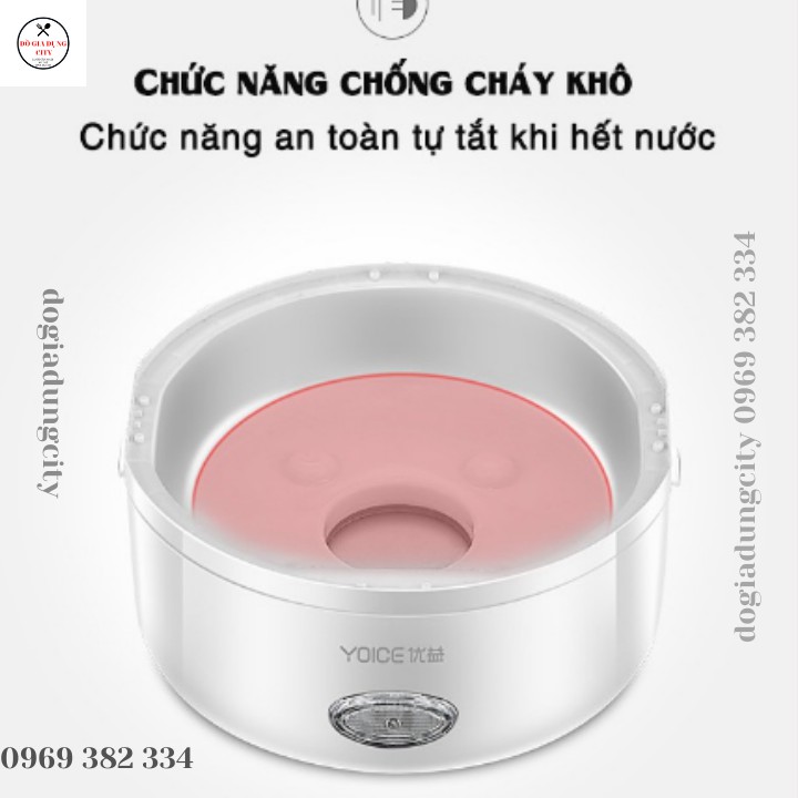 [CHÍNH HÃNG] Hộp Hâm Nóng Thức Ăn YOUYI Inox 304 - Dùng Cho Dân VP, Học Sinh, Người Đi Làm, Nấu Cơm