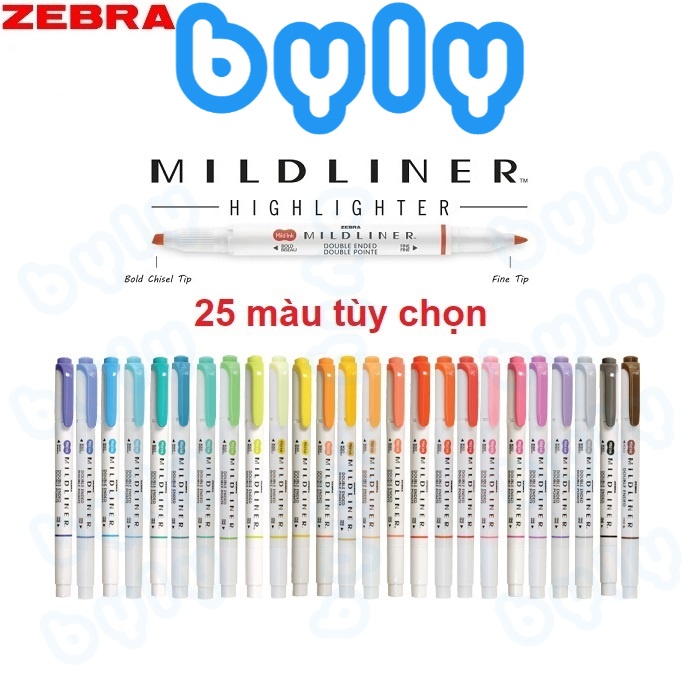 [Ship hỏa tốc] Mildliner Highlighter - Bút dạ quang chất lượng cao Zebra WKT7, sản phẩm chính hãng - ByLy Store