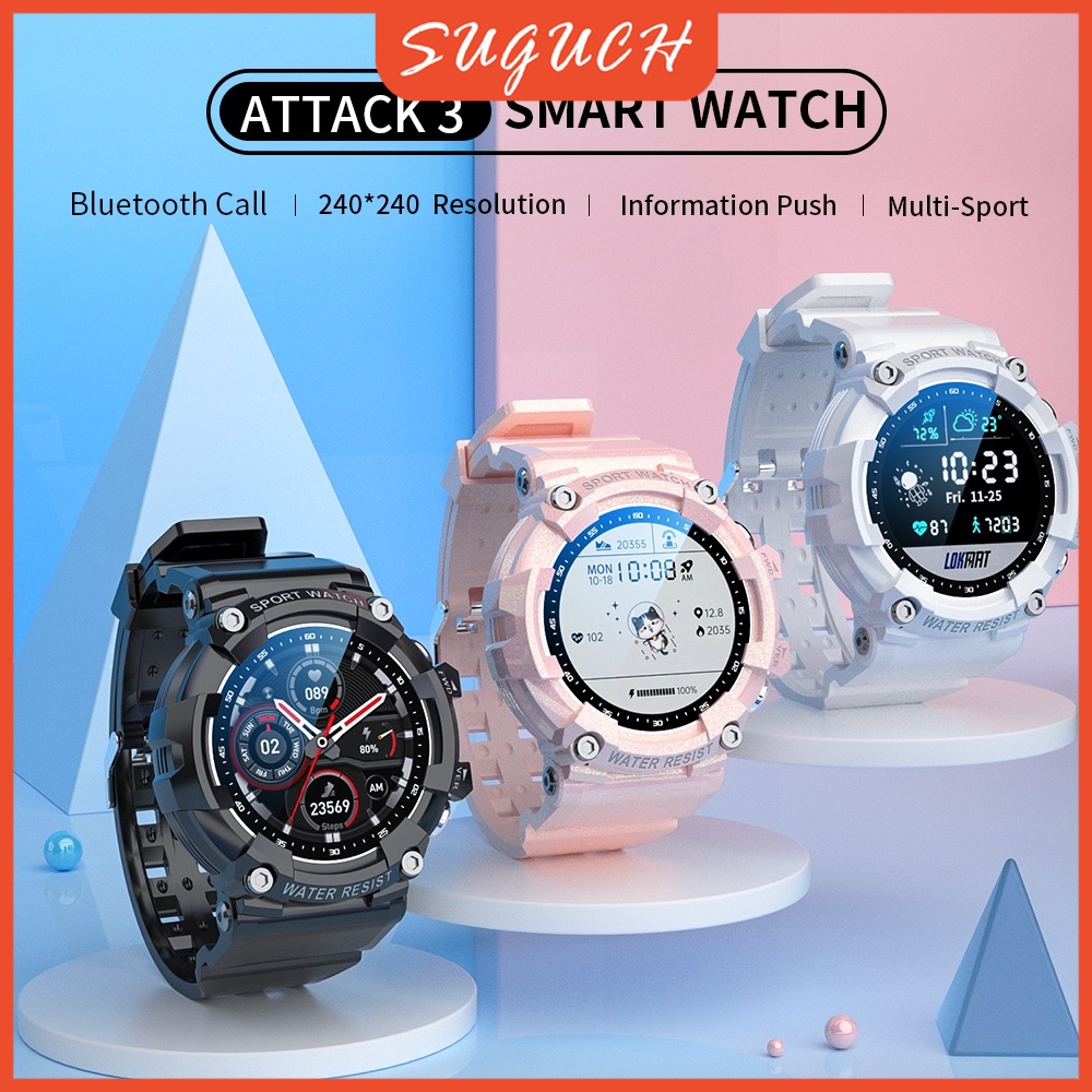 Đồng hồ thông minh LOKMAT ATTACK3 màn hình 1.28 inch TFT LCD chống thấm nước IP68