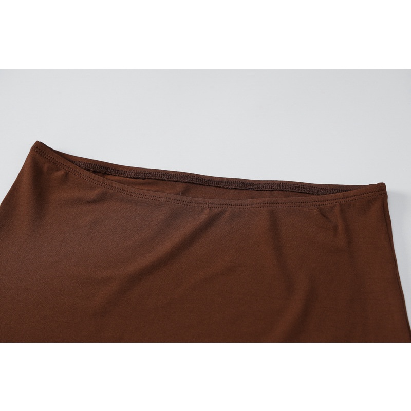 DUNEA Bộ Áo Tank Top Hở Lưng + Chân Váy Lưng Cao Màu Trơn Xinh Xắn Cho Nữ