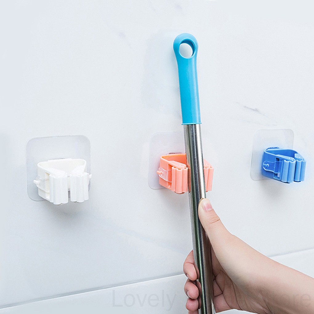 Móc treo cây lau nhà dán tường đa năng tiện lợi