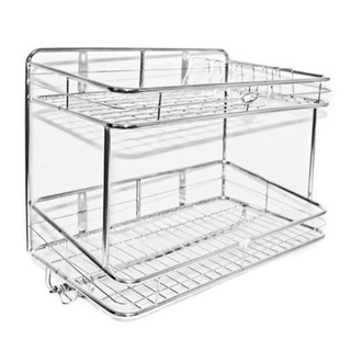Kệ, trạn úp chén, bát gắn tường inox 2 tầng, ống đũa inox