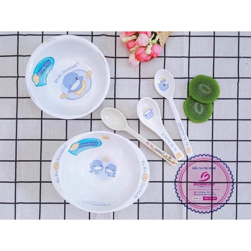 BỘ ĐÔI CHÉN VÀ MUỖNG ĂN KUKU CHO BÉ - Baabeeland