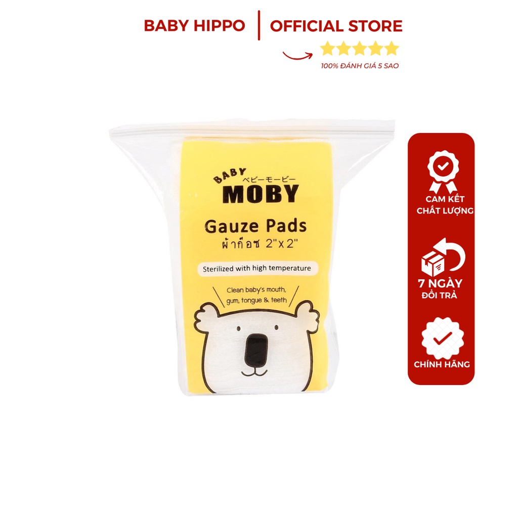 Gạc rơ lưỡi Moby Baby vệ sinh răng miệng cho bé (5x5cm)