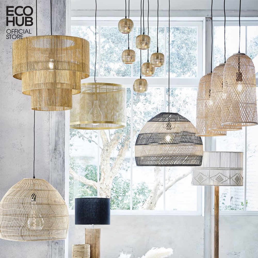 Đèn treo tường ECOHUB trang trí cho khách sạn, khu nghỉ dưỡng bằng sợi đay | EHD03