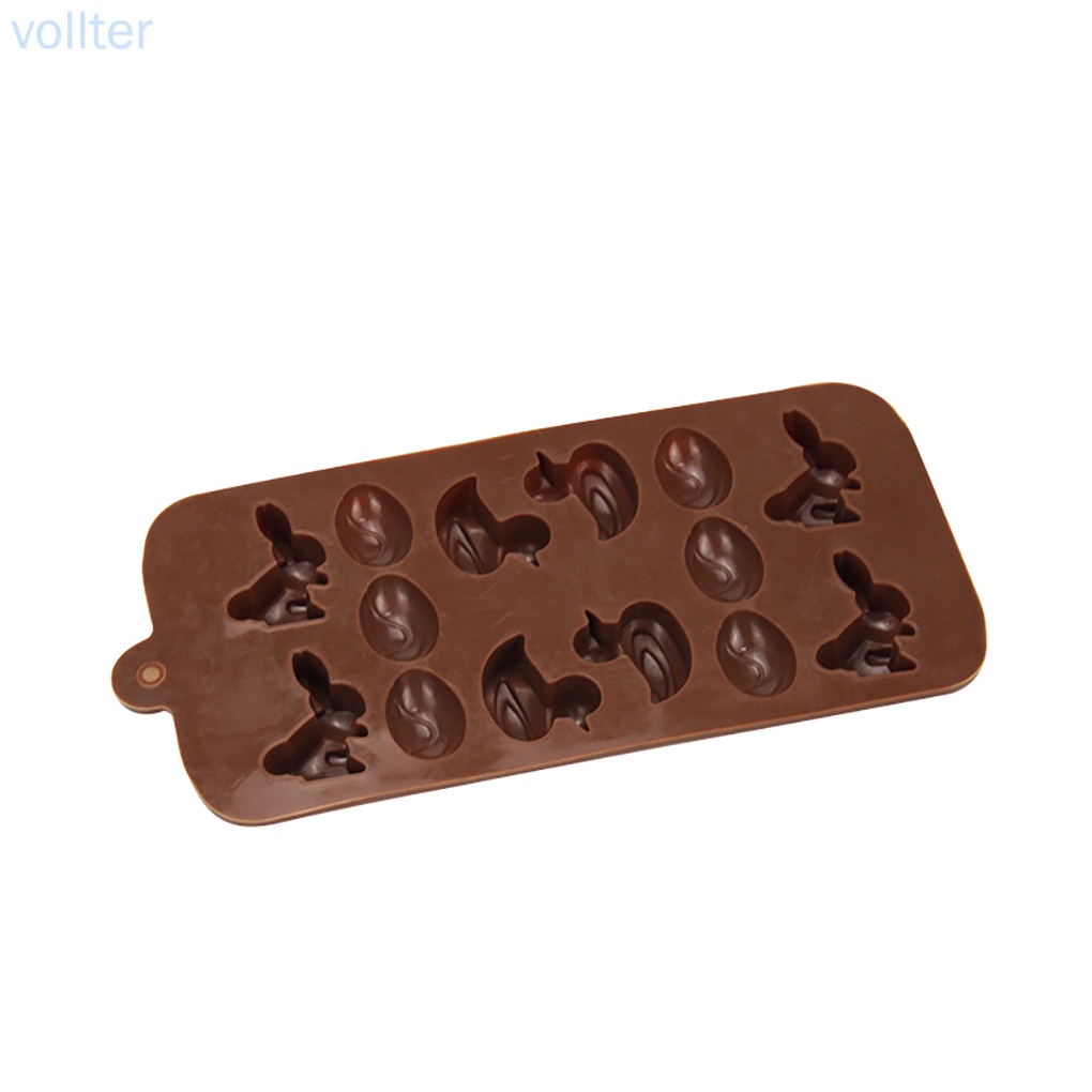 Silicone Khuôn Silicon Làm Bánh Kẹo 12 Ô Hình Trứng Phục Sinh