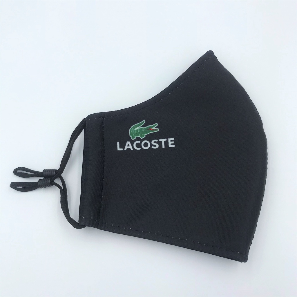 KHẨU TRANG VẢI [ MUA 3 TẶNG 1 ] - CÁ SẤU LACOSTE - Màu đen, Có nút tăng giảm dây đeo.