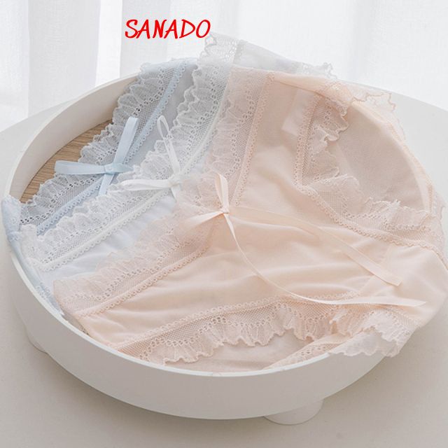 (QL06) quần lót nữ xuyên thấu quần chíp nữ ren mềm mại thoáng mát đính nơ gợi cảm - Sanado