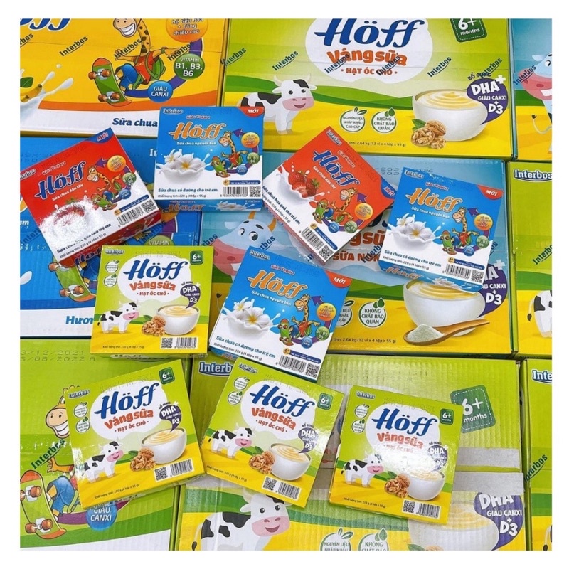 Sữa chua hoa quả Hoff cao cấp cho bé ăn dặm từ 6M+ vỉ 4 hộp