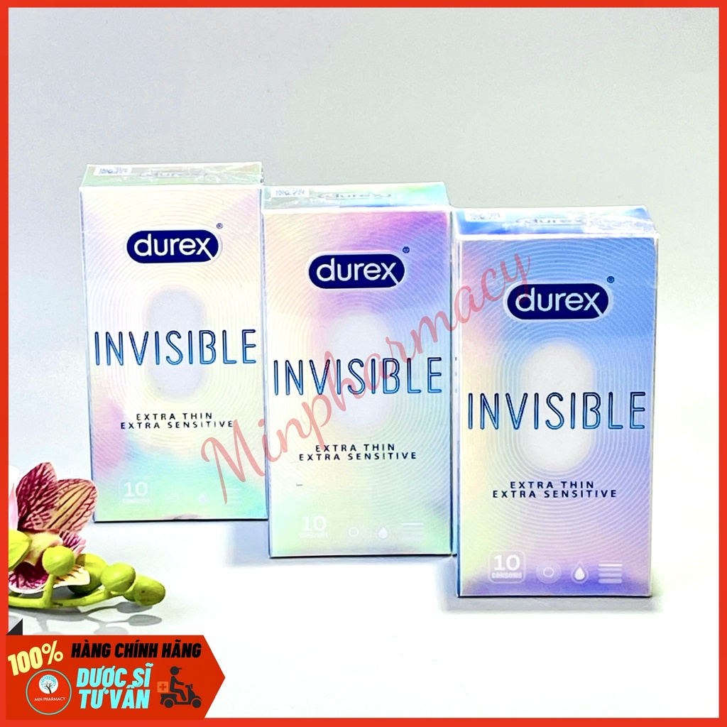 Bao cao su DUREX Invisible Extra thin Siêu Mỏng Che tên sản phẩm - Minpharmacy