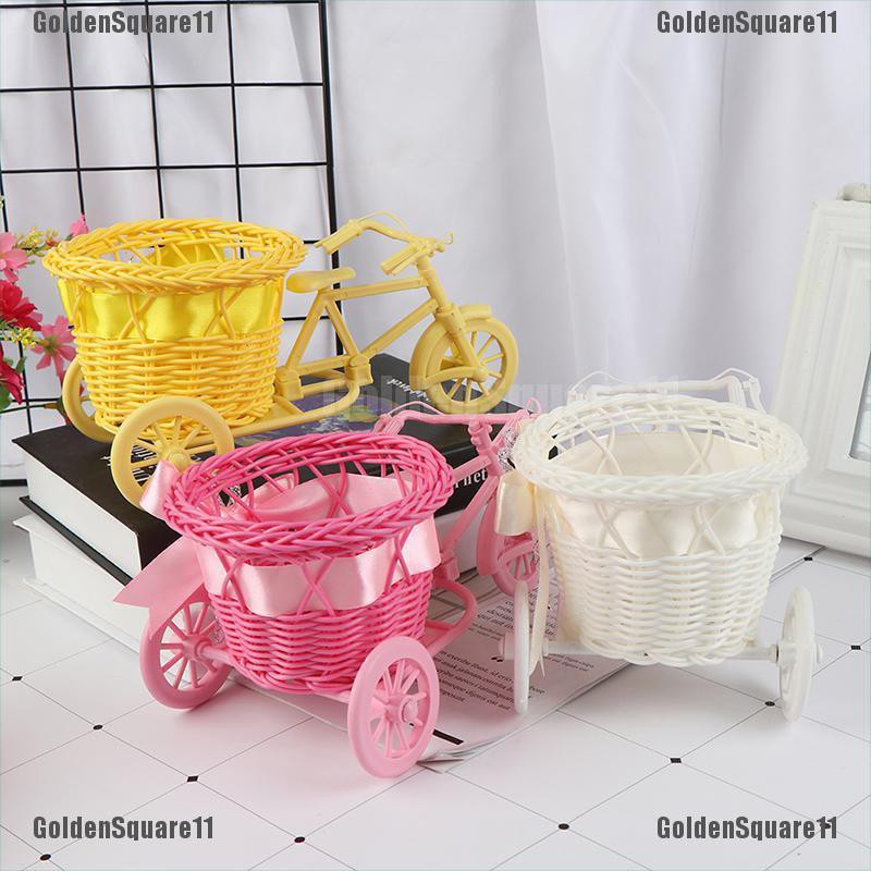 Giỏ Hoa Hình Xe Đạp Ba Bánh Nhỏ Để Bàn Trang Trí Nhà Cửa / Văn Phòng