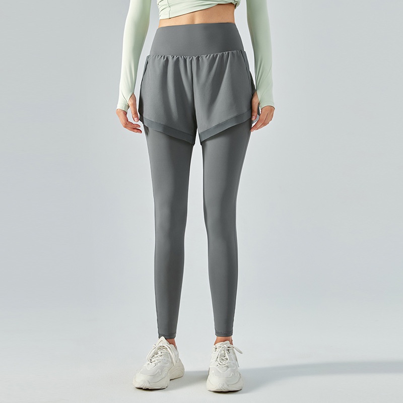 【Sportsangel】Quần Legging Thể Thao Giả 2 Mảnh Lưng Cao Nâng Hông Không Đường May Thời Trang Cho Nữ