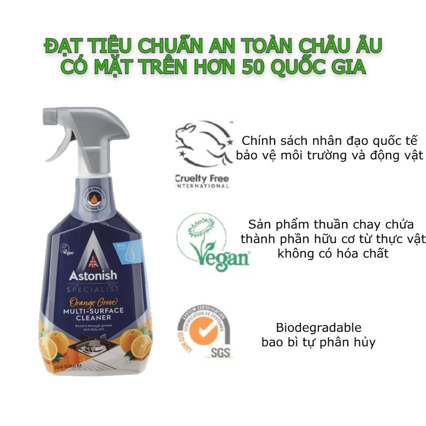 Chai xịt vệ sinh khử mùi nồi chiên, 100% tự nhiên của Anh