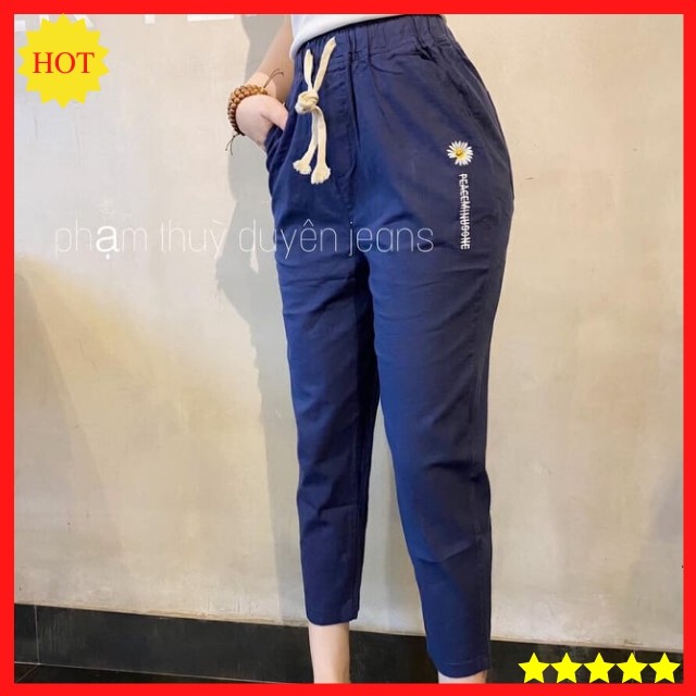 [Có Size 90kg] Quần Baggy Nữ Thêu Hoa Cúc Đẹp 2021 | WebRaoVat - webraovat.net.vn