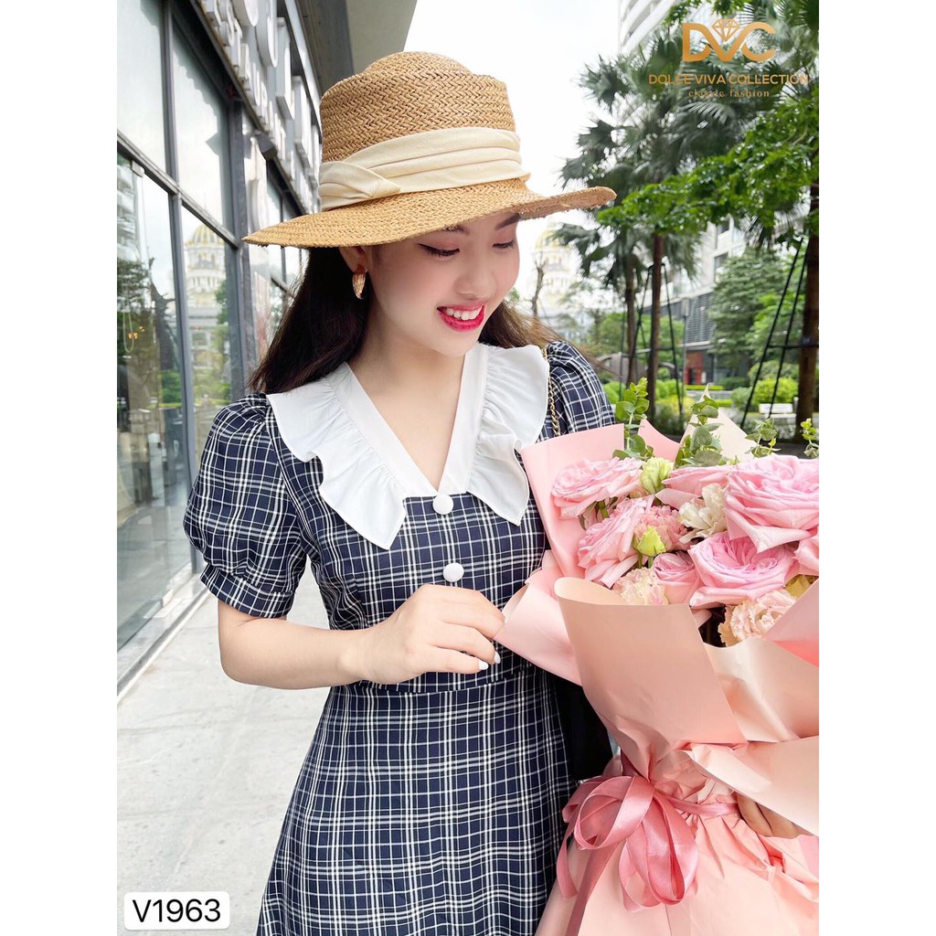 VÁY XÒE PHỐI CỔ V - HÀNG THIẾT KẾ DVC | BigBuy360 - bigbuy360.vn