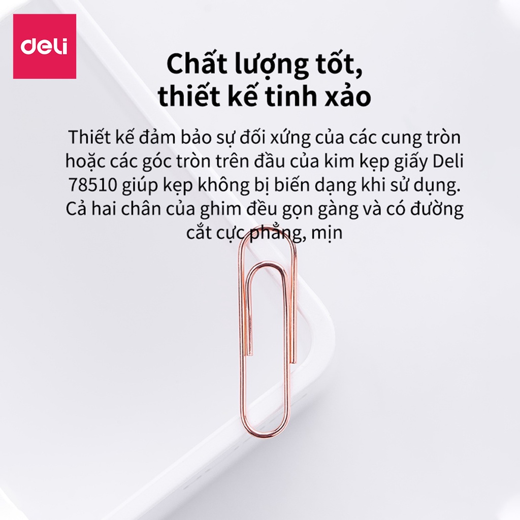 Ghim vòng Deli - mạ vàng hồng - 160 chiếc /1 hộp - 78510