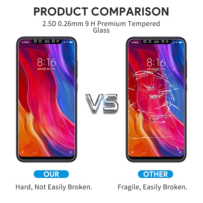 Miếng dán kính cường lực bảo vệ điện thoại Xiaomi CC9 Mi9T Mi 8 9 MAX 2 3 Pocophone