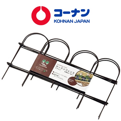 Hàng Rào Trang Trí KOHNAN làm vườn, Décor Bằng Kim Loại 35x21.5cm Bộ 4 Cái Trắng/Đen