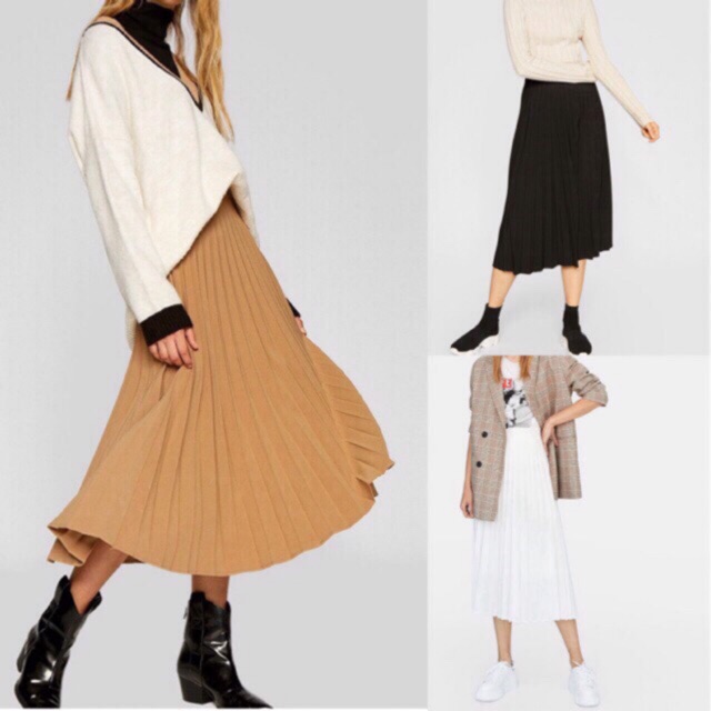 Chân váy midi stra