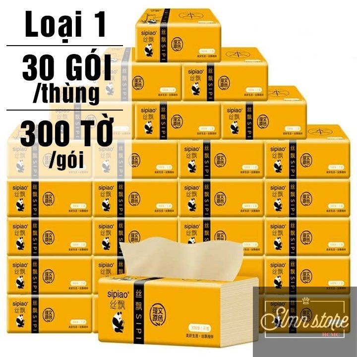 Thùng 30 gói giấy ăn gấu trúc chính hiệu Sipiao. Nguyên thùng 30 gói khăn giấy gấu trúc. SD1_Khangiay-30
