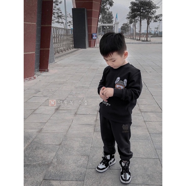Bộ nỉ bé trai hoodie Life Work from rộng phong cách thể thao hàn quốc cá tính
