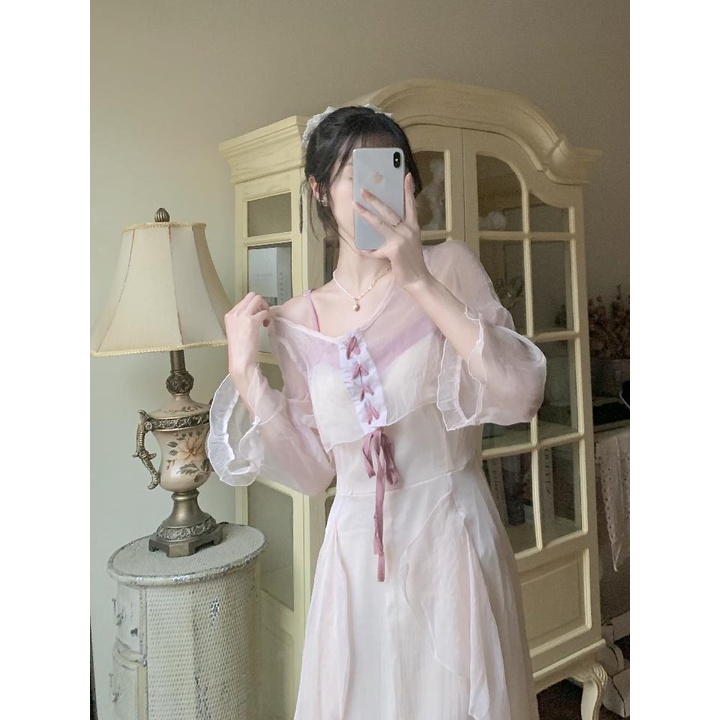 Áo khoác voan mỏng dáng rộng thời trang thanh lịch | BigBuy360 - bigbuy360.vn