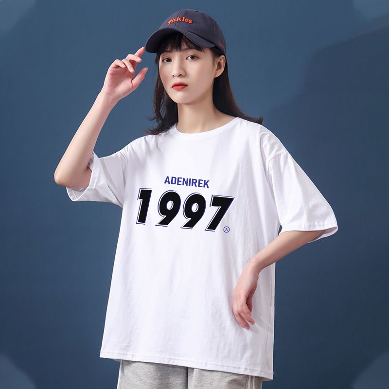 Áo thun nam nữ unisex tay lỡ phông form rộng 1997 teen cổ tròn oversize cotton giá rẻ màu đen trắng tee pull freesize | BigBuy360 - bigbuy360.vn