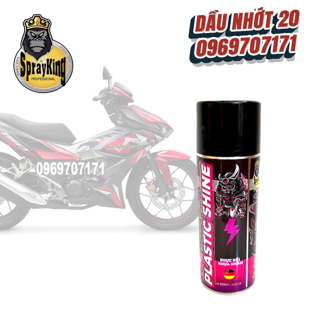 Phục Hồi Nhựa Nhám Sprayking Plastic Shine phục hồi, bảo vệ nhựa nhám, cao su vỏ xe Mẫu Mới 2021