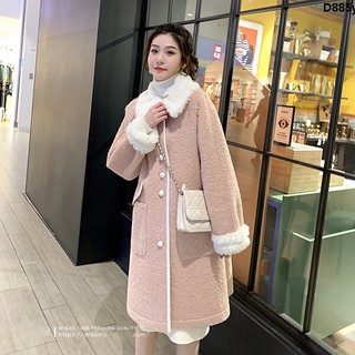 Áo Khoác Giả Len Dày Dặn Dáng Rộng Thời Trang Thu Đông Cho Nữ