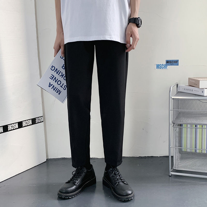 Korean Fashion Men's Wide Leg Pants. Men's Casual Suit Pants. Ankle Pants. Fashion Trend Loose Pants